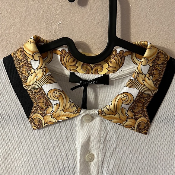 Versace Barocco Baroque Logo monogram polo tee shirt NEW - Picture 4 of 7